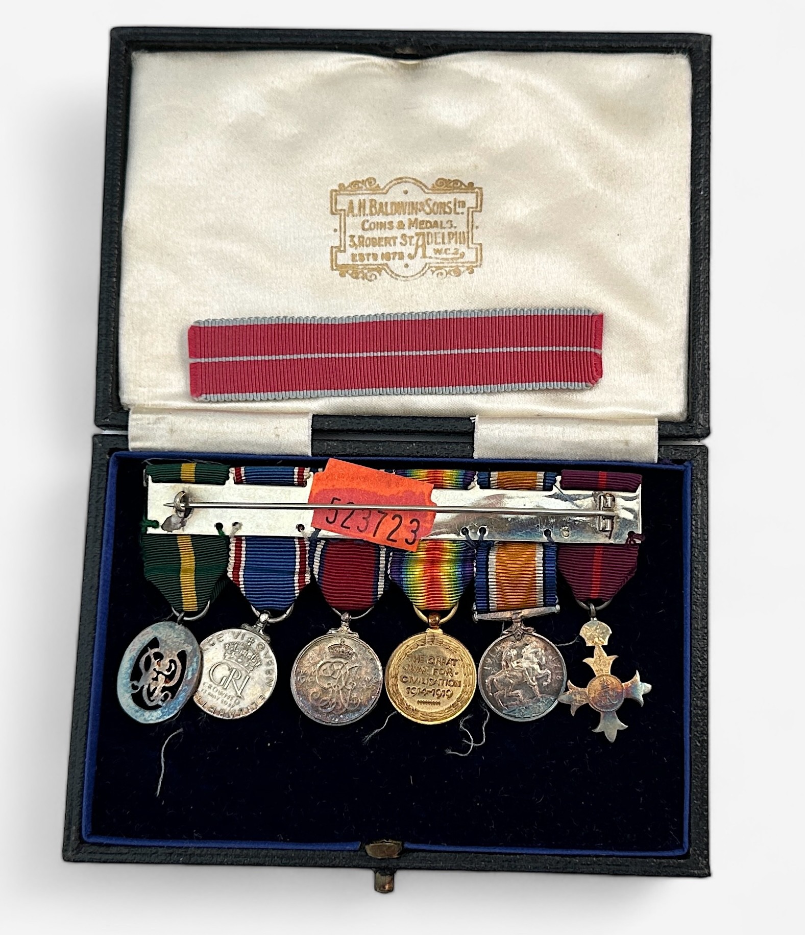 A WW1 RAF / R.E.T.V.F. Group of O.B.E. (Mil 2nd Type), War Medal, (missing Victory Medal), Geo. V - Bild 5 aus 5