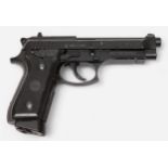A Swiss Arms .177 CO2 air pistol with plastic chequered grips, multi-shot magazine and fixed sights,