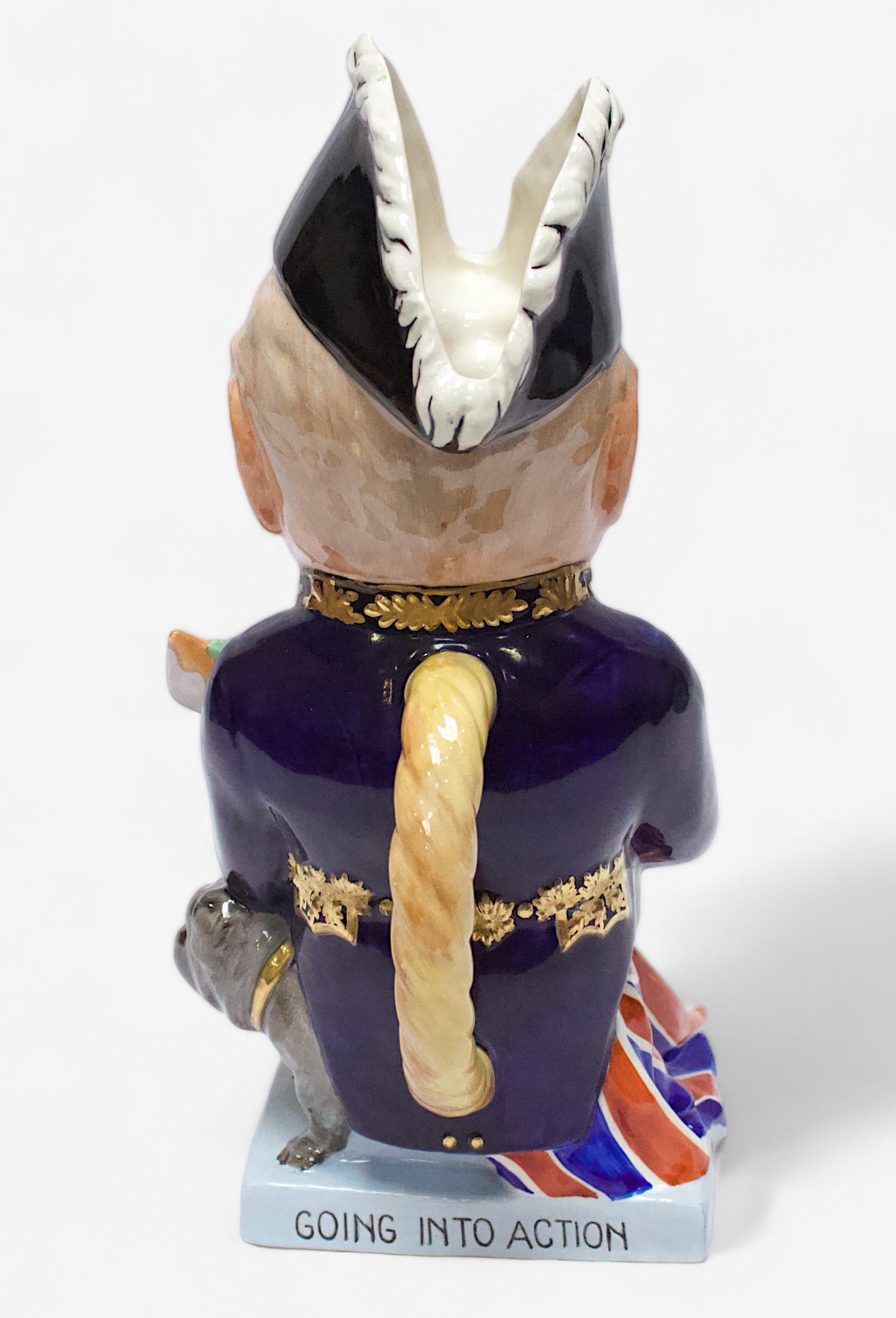 A Wilkinson Limited Royal Staffordshire Pottery ‘Clarice Cliff’ toby jug, modelled, c1940, in the - Image 3 of 6