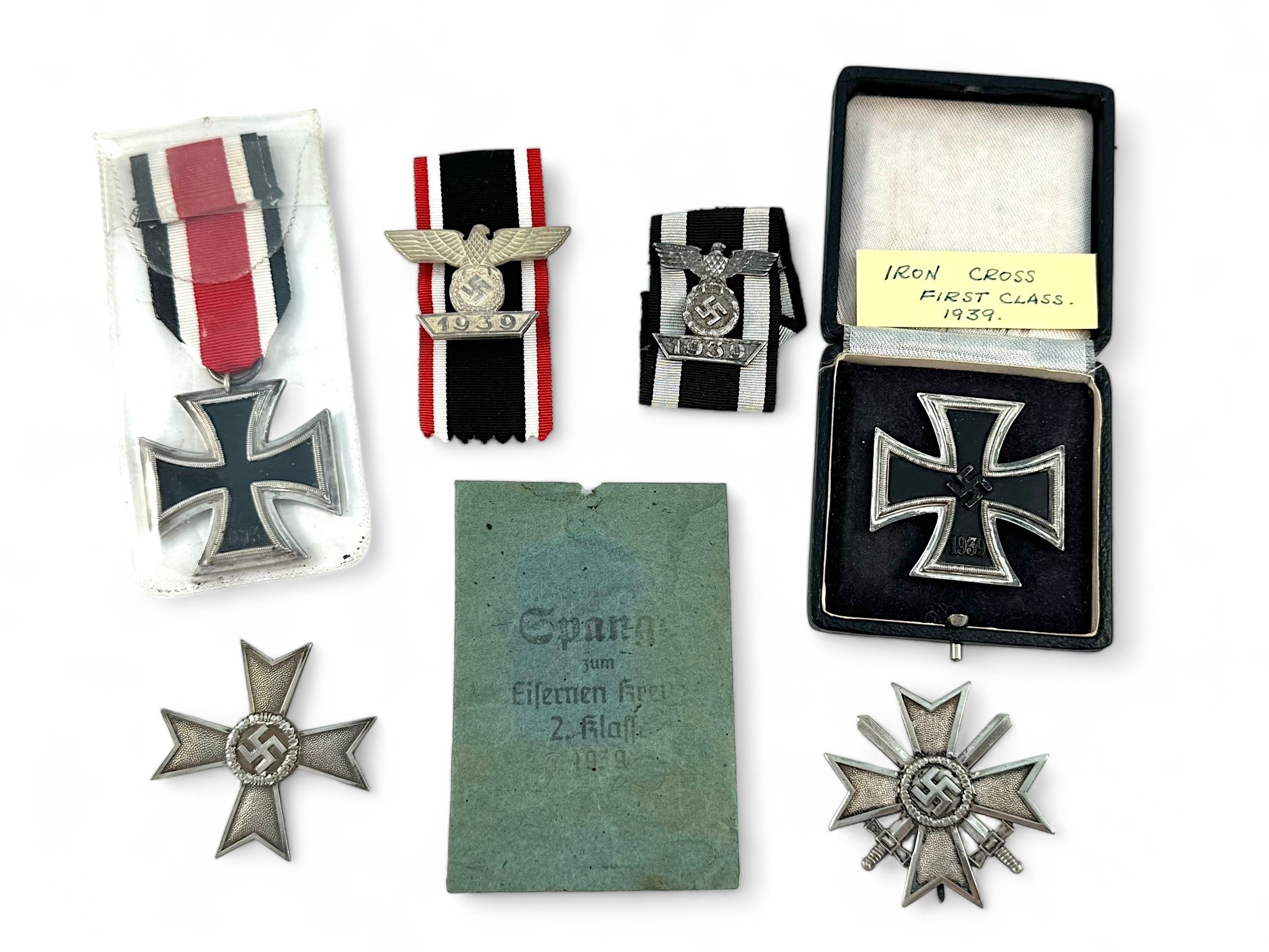 A WW2 German Third Reich Iron Cross 1st Class, boxed, together with an Iron Cross 2nd Class with