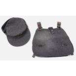 A WWII German Third Reich Luftwaffe Forage Cap, together with Luftwaffe canvas bread bag