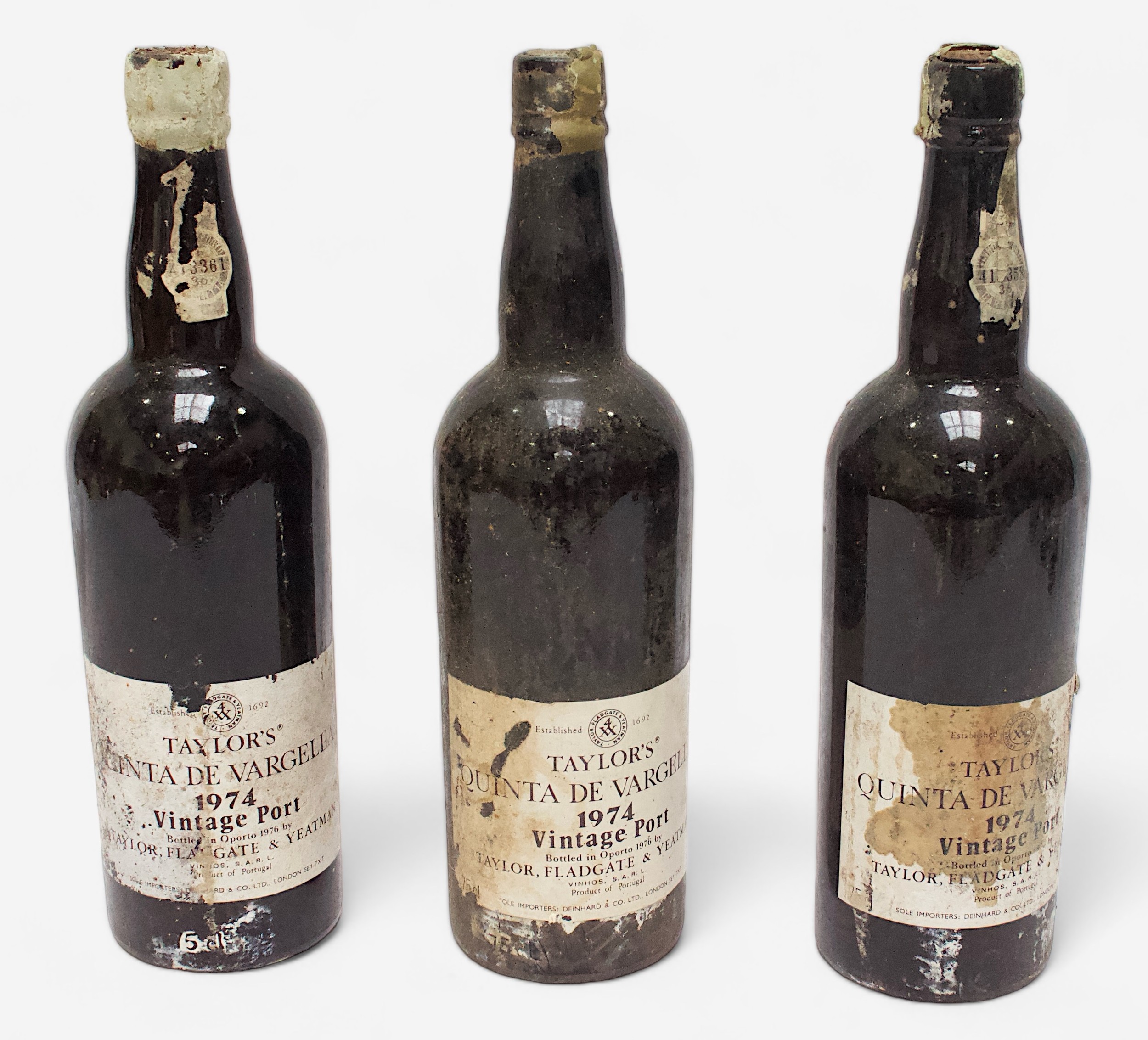 A collection of ten 75cl bottles of Taylors Quinta de Vargellas 1974 vintage port, varying ullage, - Image 4 of 7