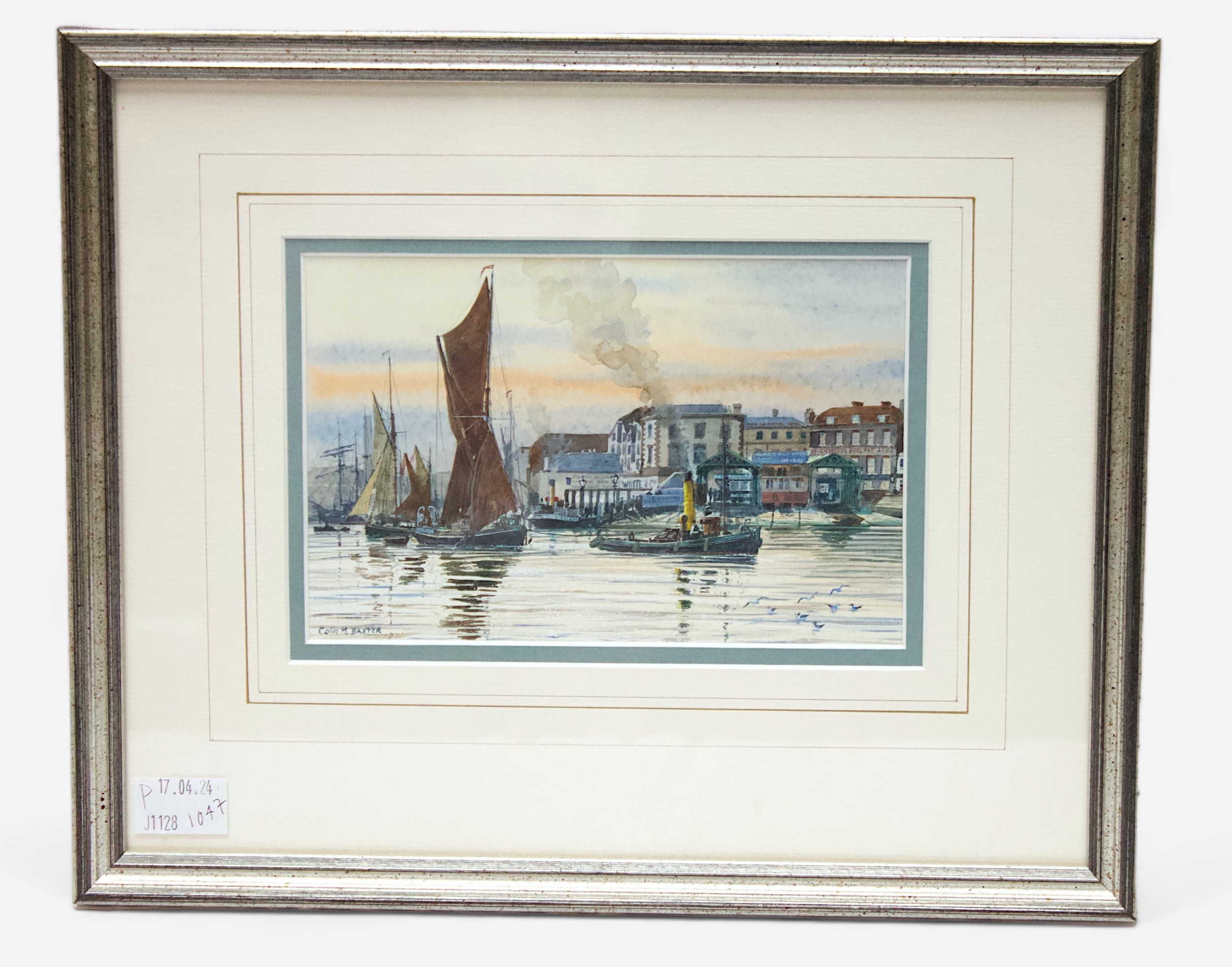 Colin M. Baxter (b.1963), ‘Towing out of The Camber, Old Portsmouth, circa 1910,’ with a steam tug