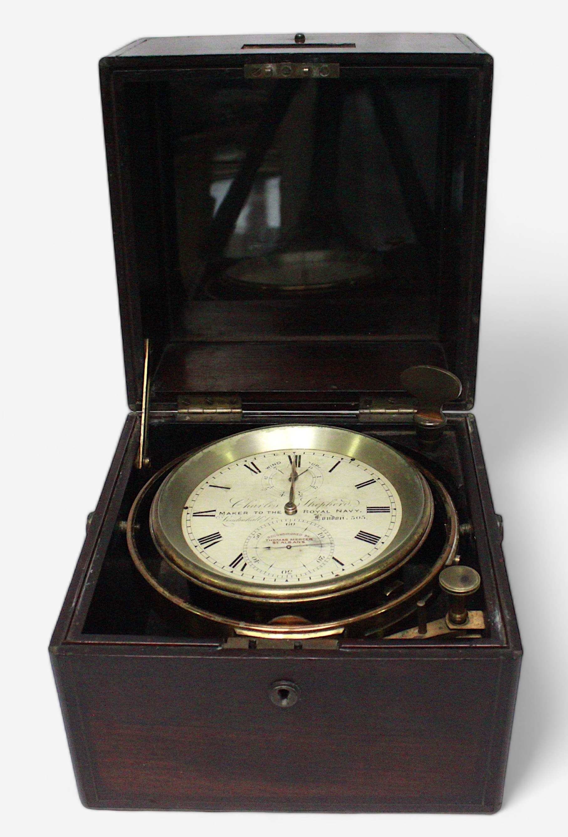 A 19th Century rosewood two-day marine chronometer by Charles Shepherd, London, the four-inch, round - Image 3 of 3