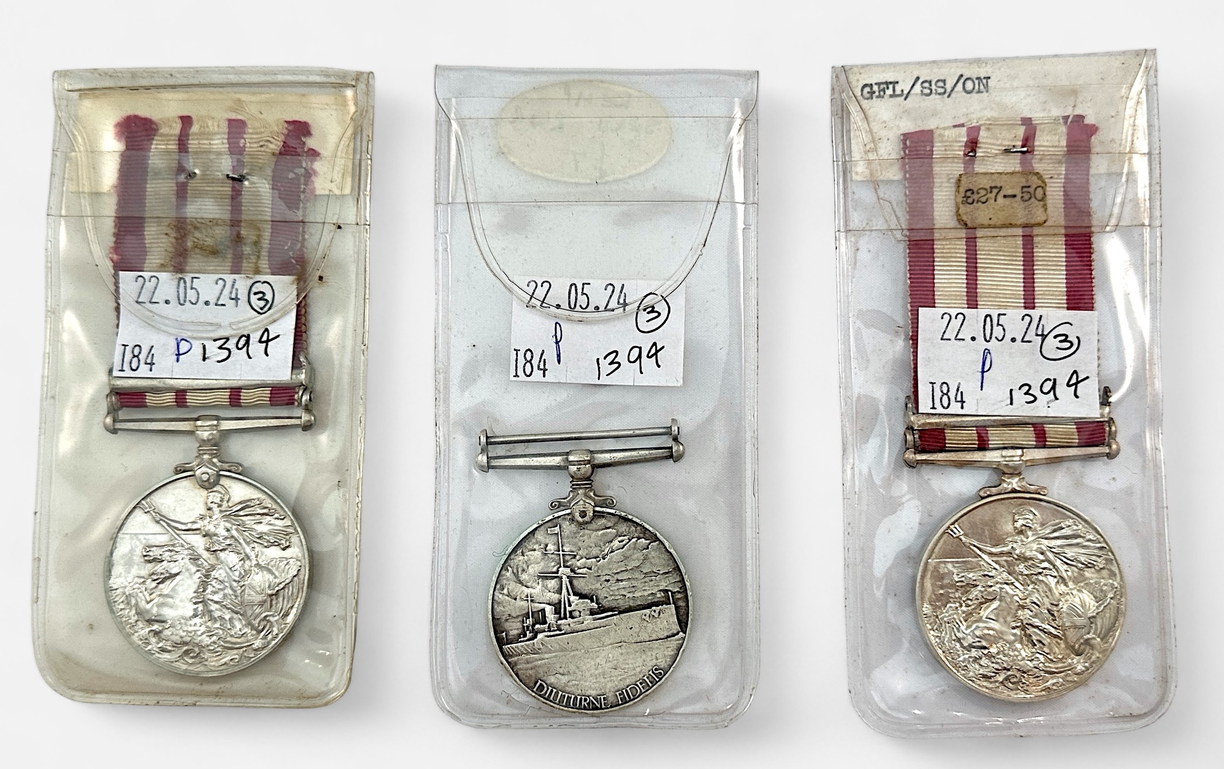 Two Naval General Service Medals comprising: Geoege VI NGSM with Palestine 1945-48 Clasp to CH/X. - Image 2 of 2