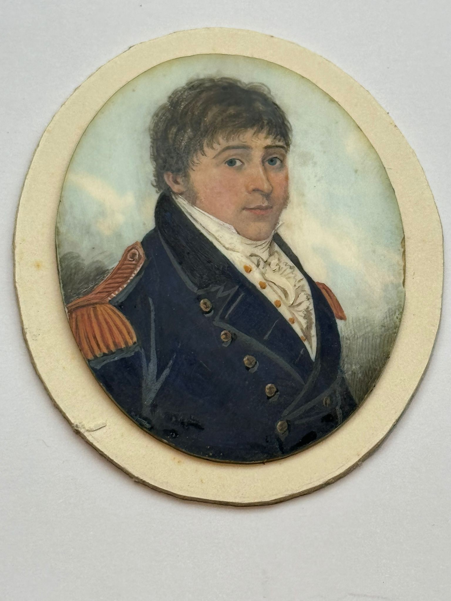 Attributed to Frederick Buck (1771 – c1839/40), An early 19th century oval portrait miniature of a - Bild 2 aus 2