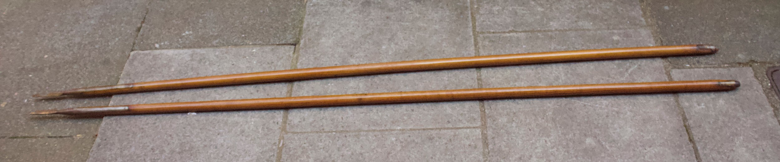 A Pair of late 19th / early 20th Century Cavalry Lances, with triangular-section iron tips fixed