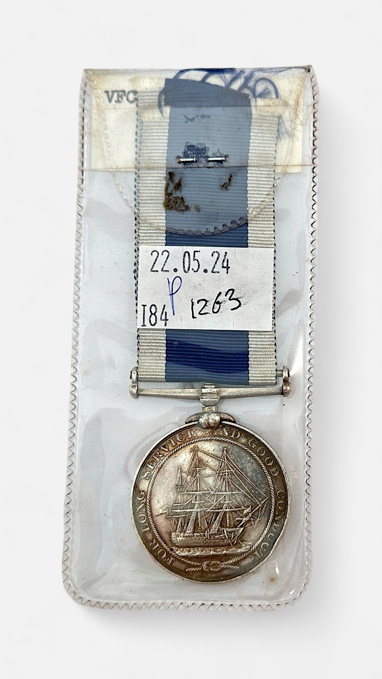 A Queen Victoria Royal Naval Long Service Good Conduct Medal, obv. Victoria (type A), 2nd type - Image 2 of 7