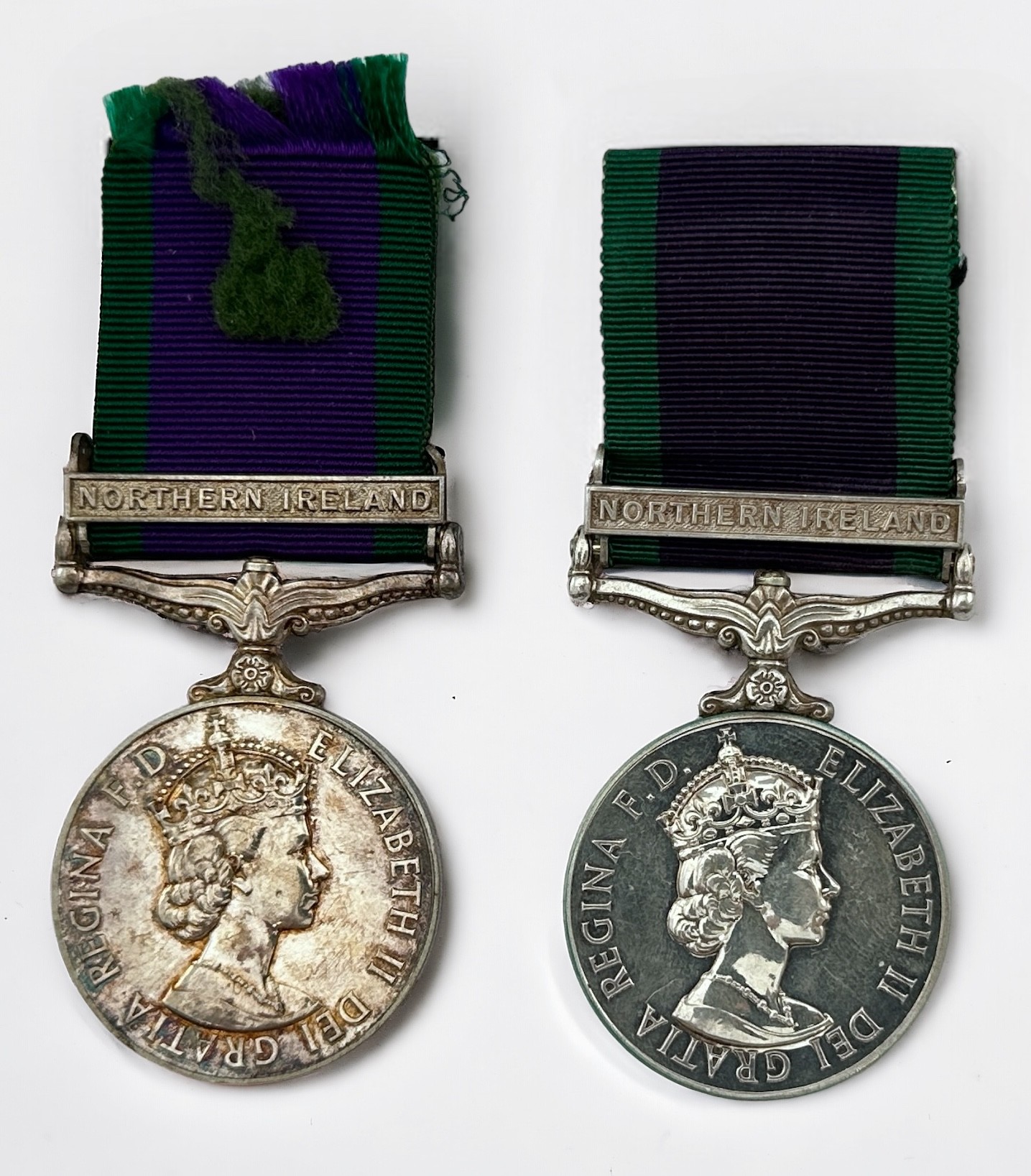 Two Elizabeth II General Service Medals with Norther Ireland Clasps, to 074563 J.P.G. BRIDGEMAN AB