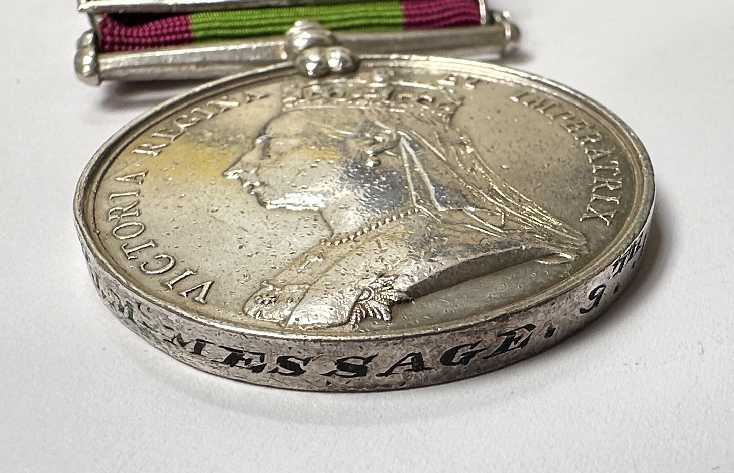 Two Afghanistan Medals 1881, with Kabul and Kandahar Clasps to 1380 Pte McMessage 9th Lancers, and - Image 3 of 5