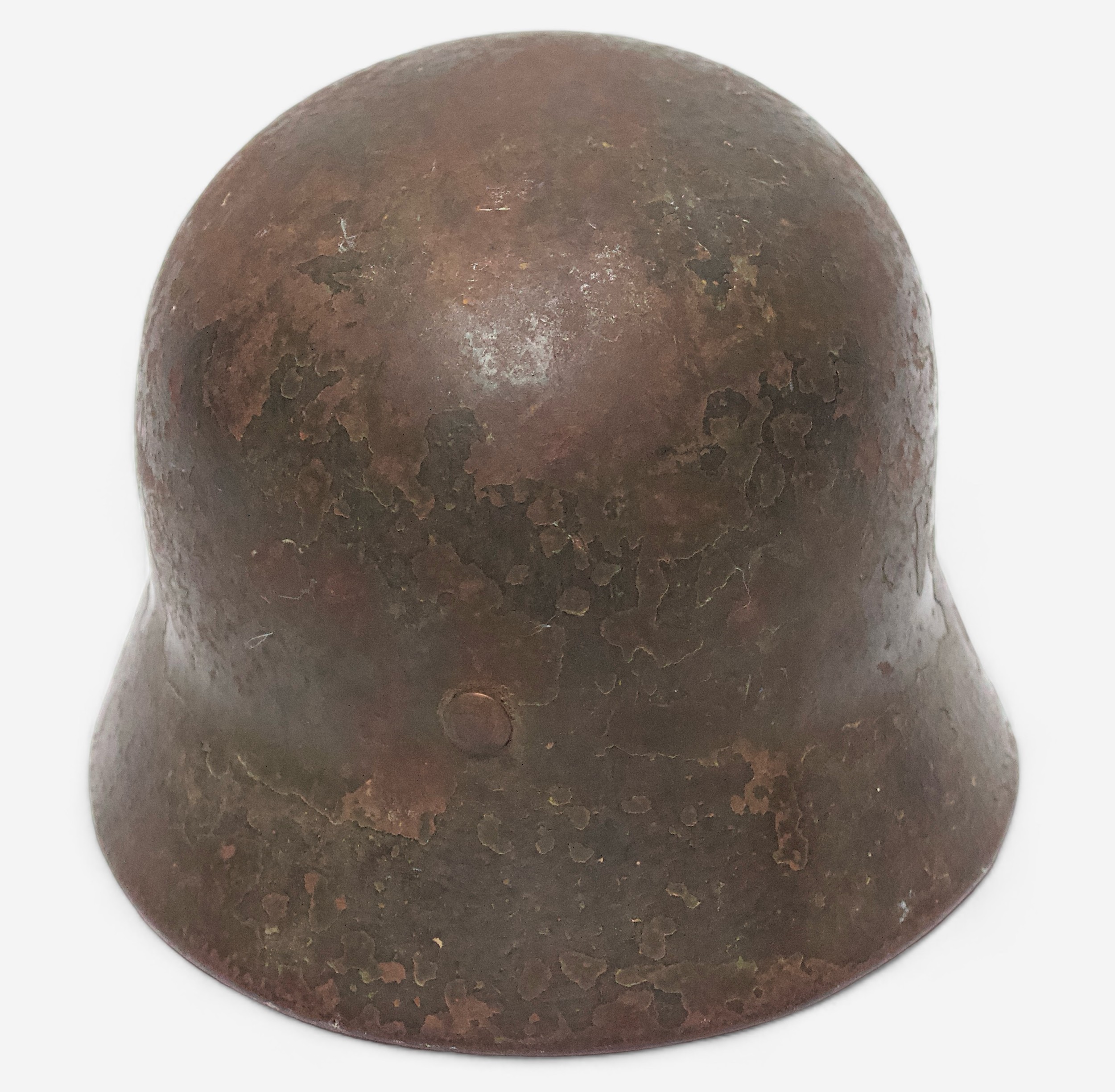 An original WWII German Third Reich M35 Stahlhelm steel combat helmet, with double decal, Eagle - Image 4 of 5