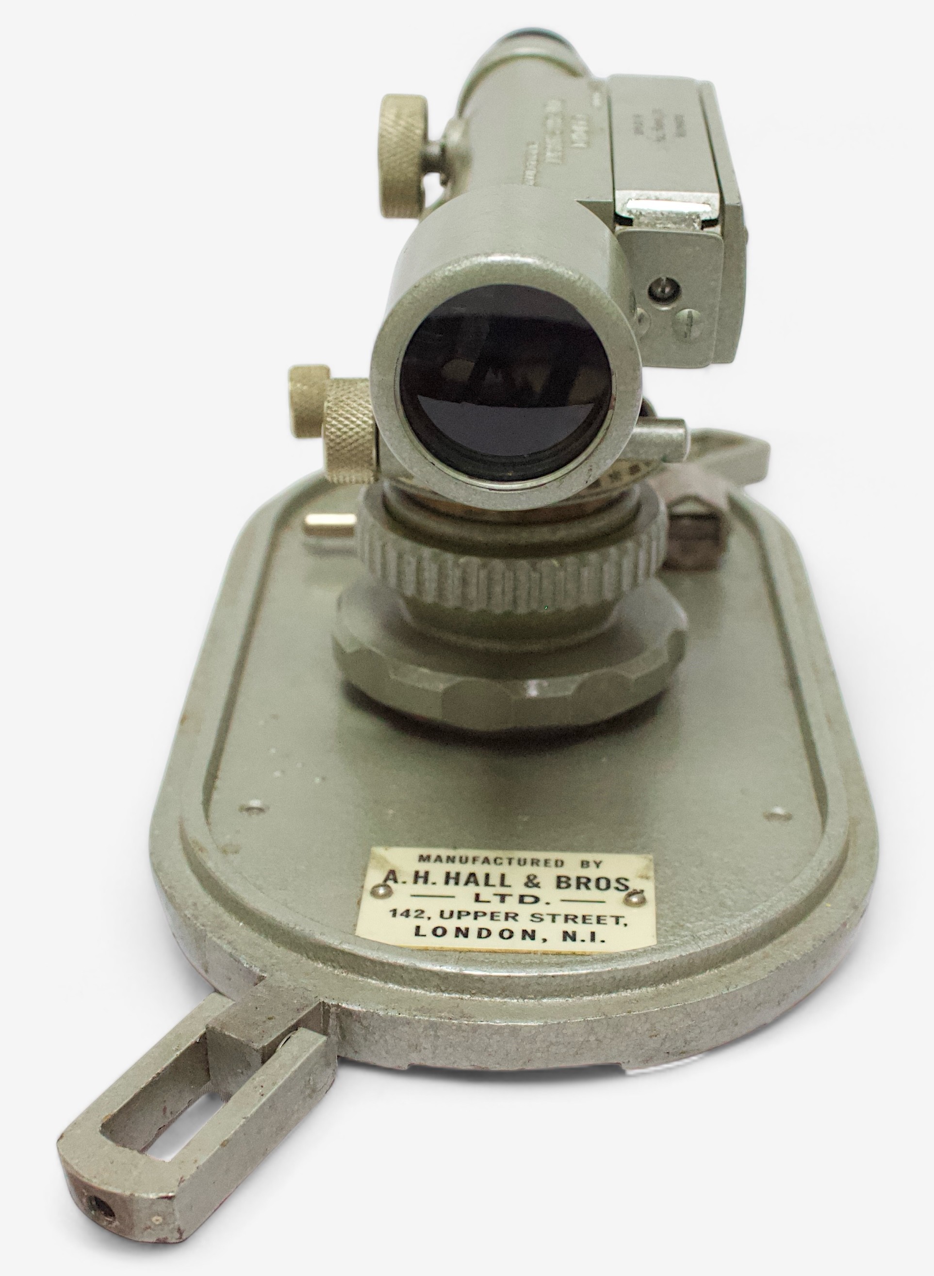 A metal-cased A.H. Hall & Bros surveyor's theodolite with wooden tripod, together with a Shell Motor - Image 3 of 7