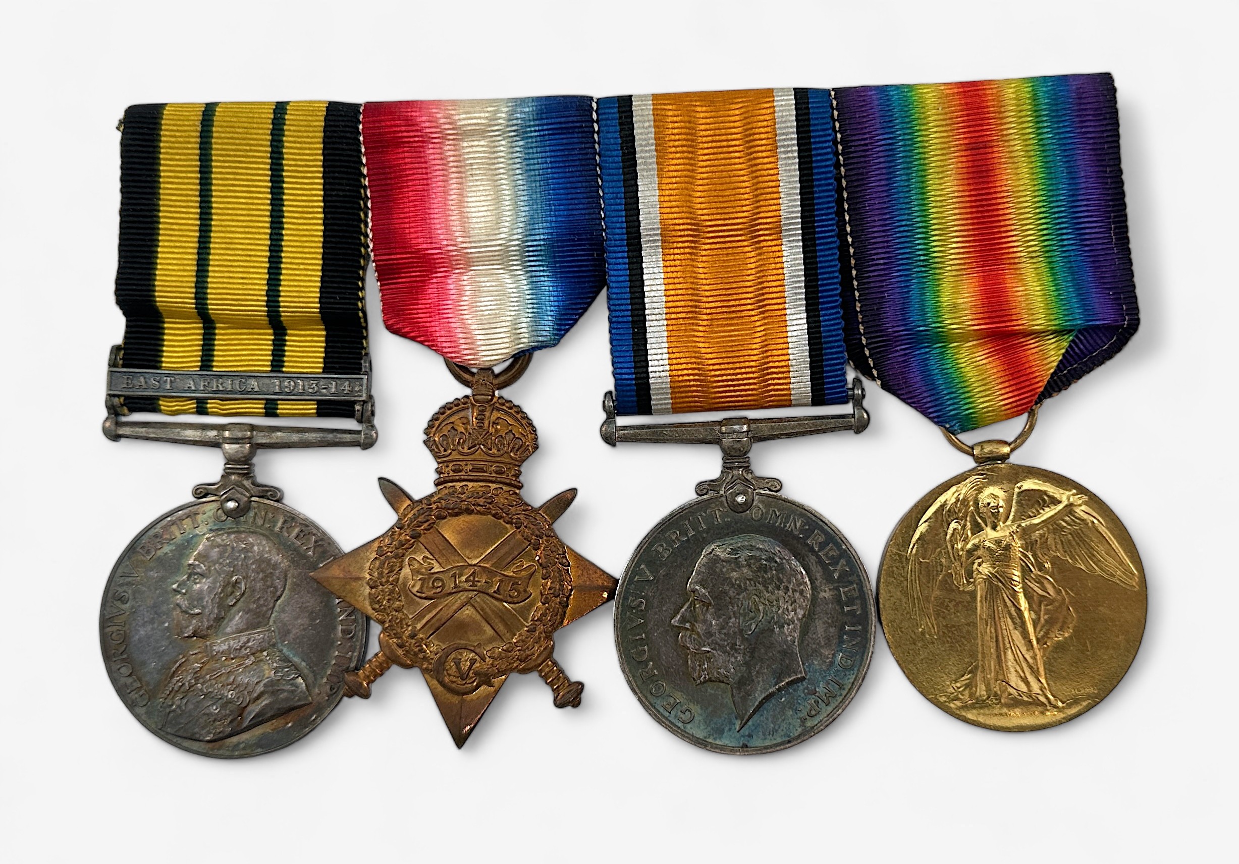 A WW1 Army Veterinary Corps Medal group of four comprising George V Africa General Service Medal