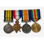 A WW1 Army Veterinary Corps Medal group of four comprising George V Africa General Service Medal