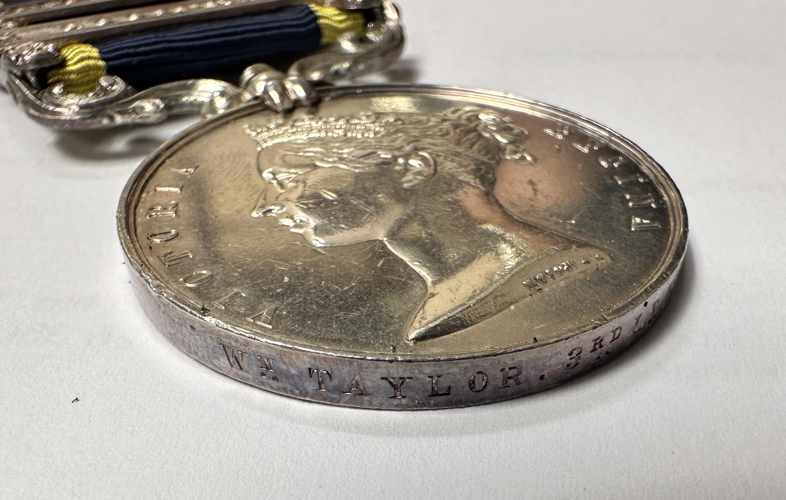 A Queen Victoria Punjab Medal with 'Goojerat' and 'Chilianwala' Clasps and Indian Mutiny Medal - Image 5 of 5