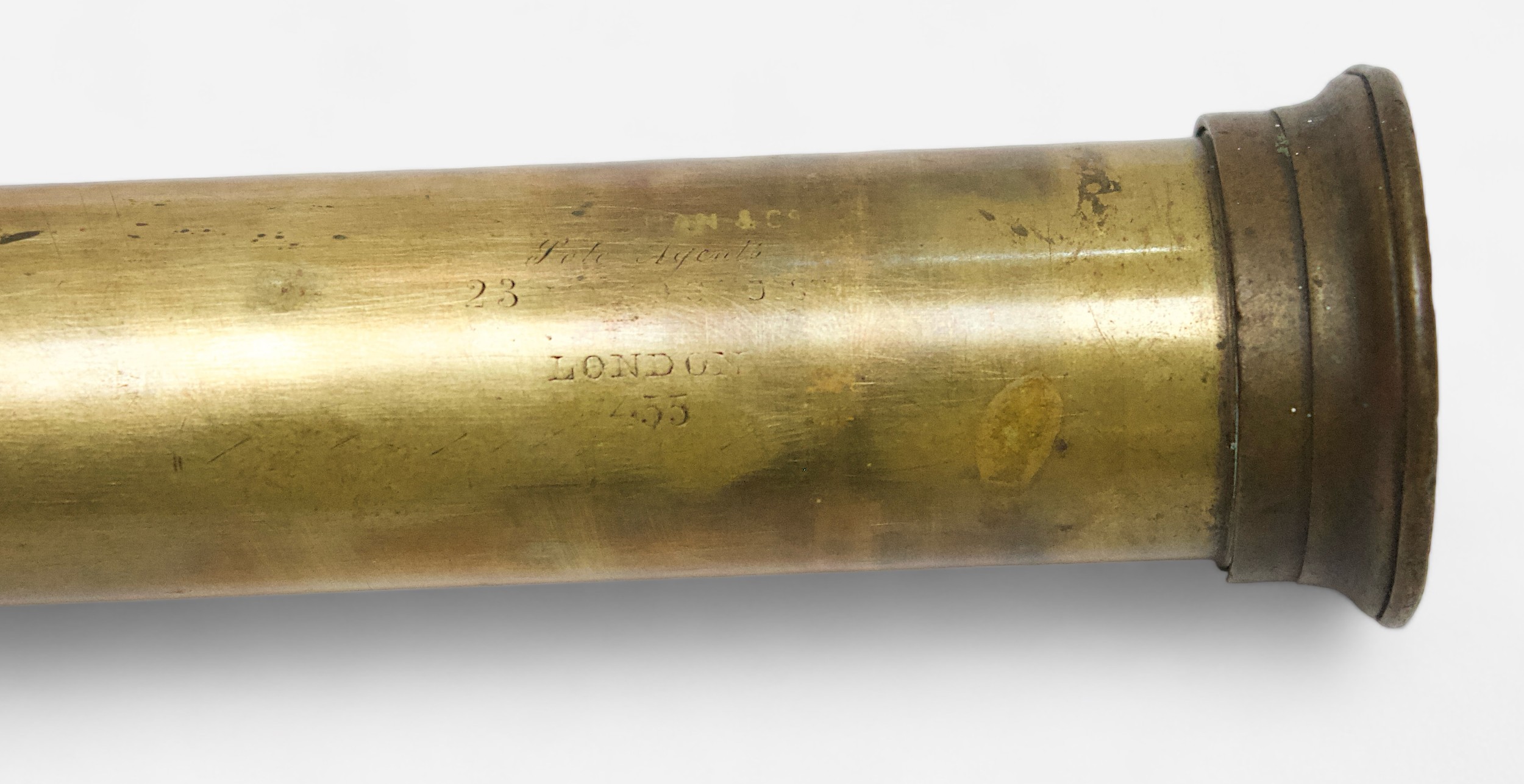 An early 20th Century single-drawer brass telescope by Voigtländer & Sohn, retailed by Callaghan & - Image 4 of 6