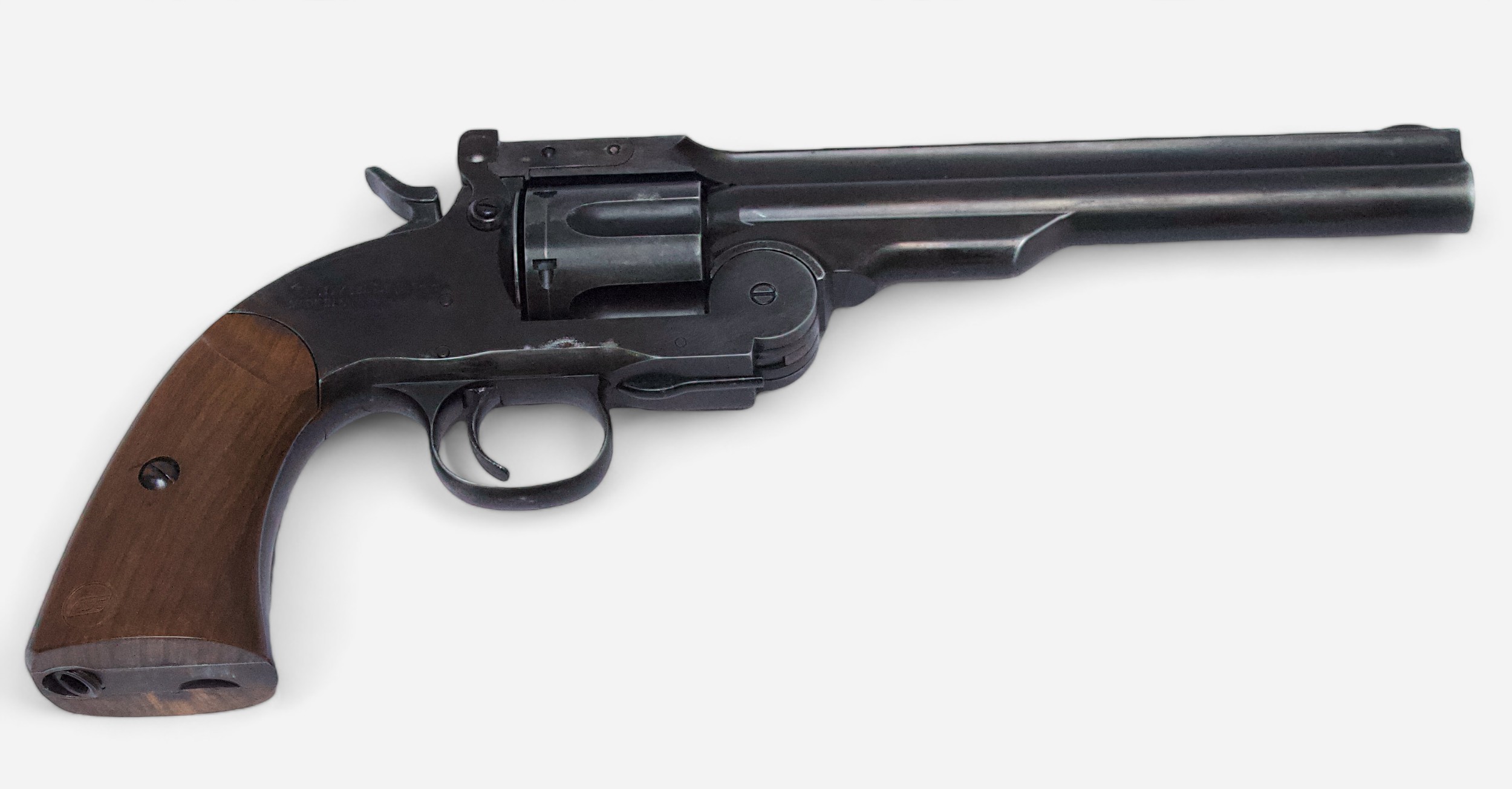 A Schofield 6' Co2 air revolver, .177 calibre pellets, with branded 18cm barrel, wooden grip and - Image 2 of 5