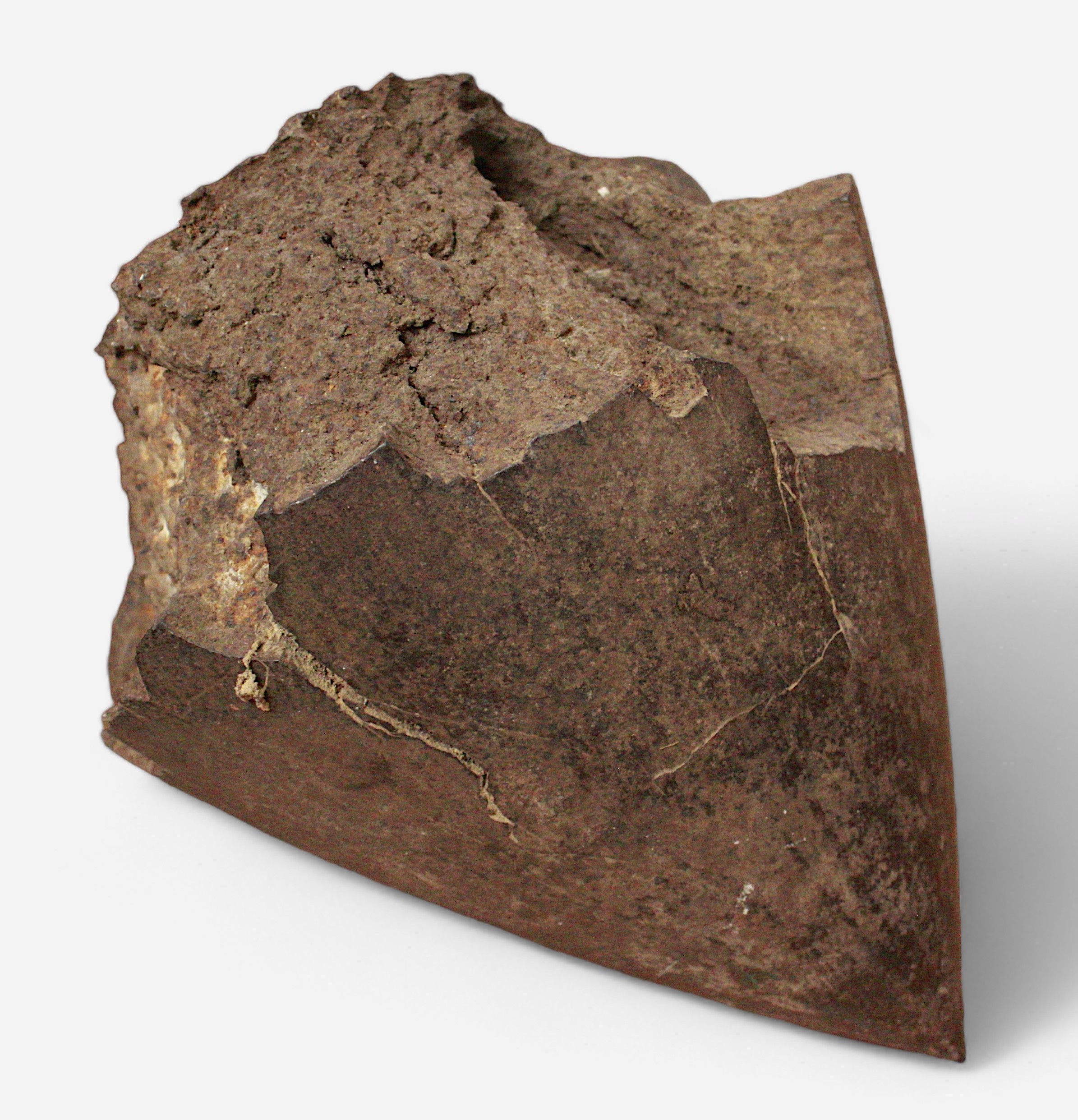 A very large and heavy fragment from the nose of an exploded bomb, probably WWII period, approx.