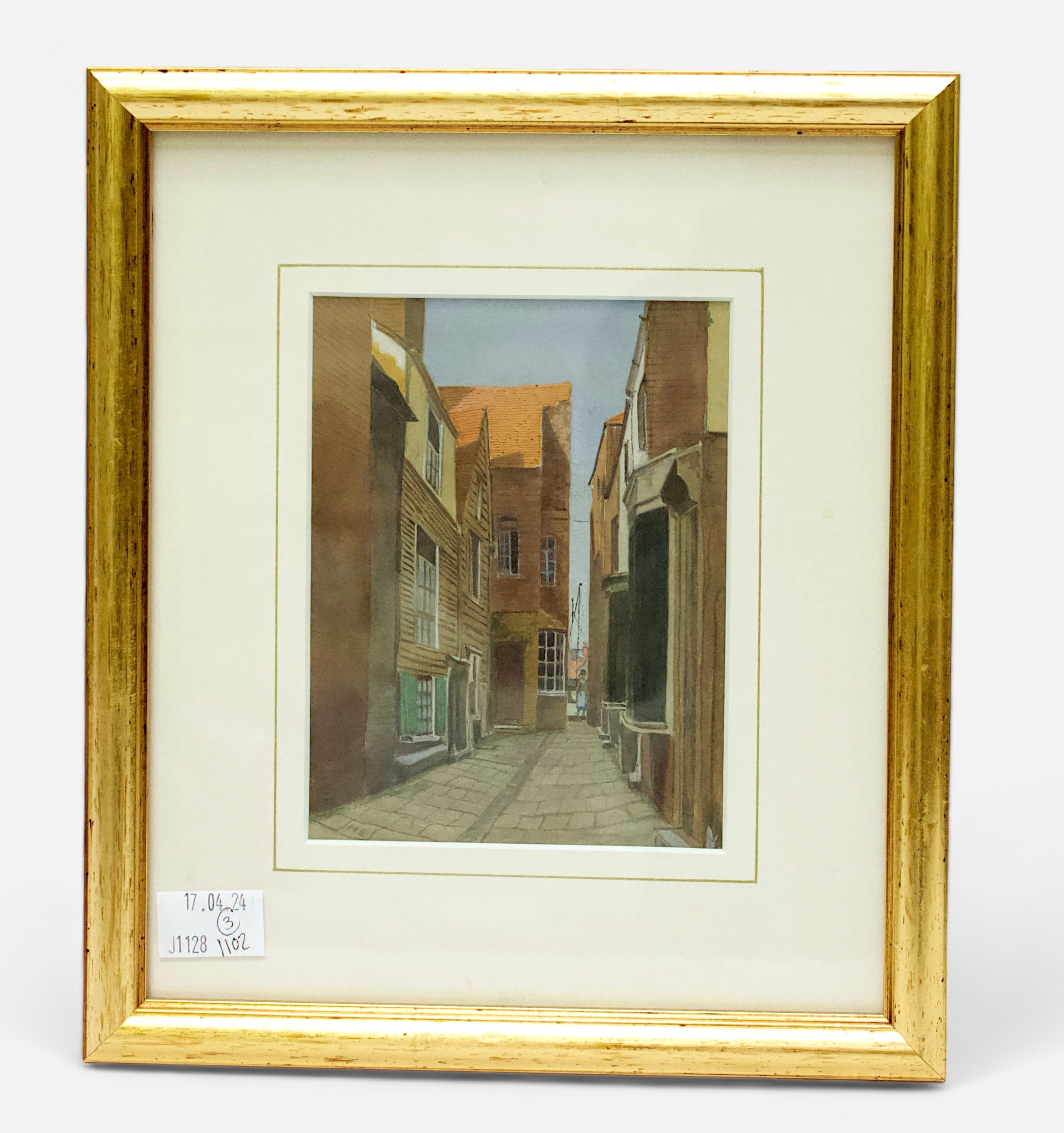 Martin Snape (1852-1930), ‘Seagers Court Portsmouth’. Watercolour, signed with initials, dated 1893, - Image 4 of 4
