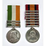 A Queen's South Africa Medal and King's SA Medal with a combined total of Eight Clasps comprising