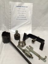 A small collection of assorted Lambretta Special tools including a clutch holding tool, clutch
