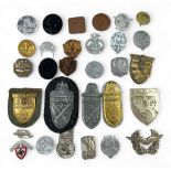 Thirty various German Third Reich badges, various divisions, campaigns etc.