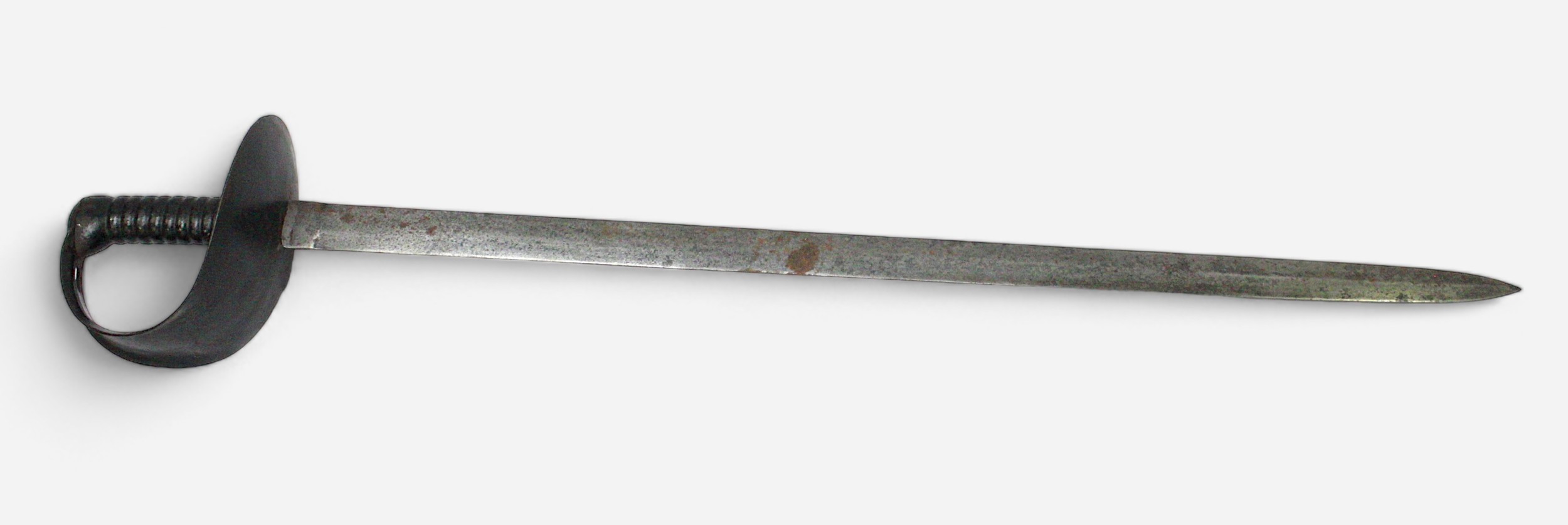 An 1889 Pattern British Naval Cutlass, with 29.5-inch/75cm steel double-edged blade of compressed