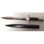 A German Third Reich Fire Brigade Parade bayonet, the 24cm blade signed E. Pack & Sohne, Solingen,