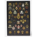Approximately 46 various cap badges, including Guards, Hussars, Fusiliers, Dragoons, Yeomanry,
