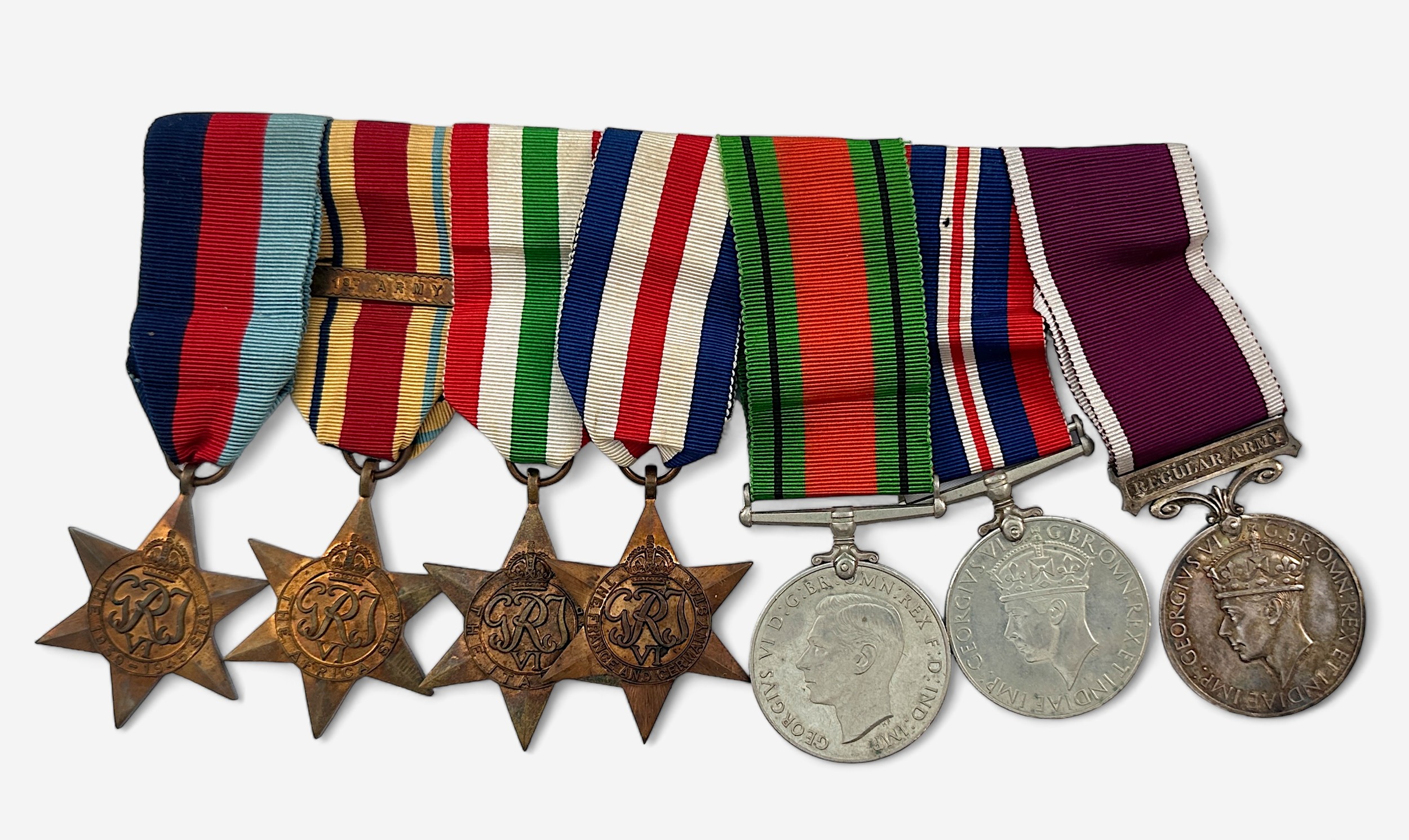 WW2 group of seven to 1861136 R.J. Clayton Royal Engineers, comprising 1939-45 Star, Africa Star