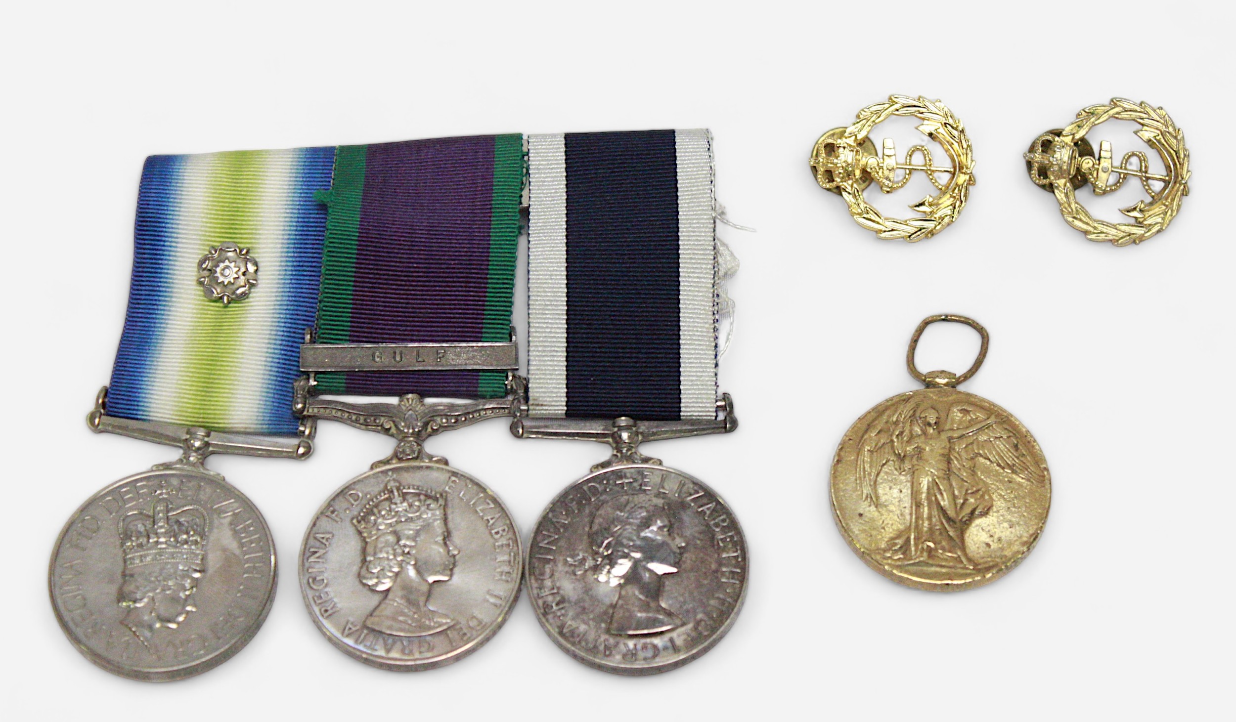 An ERII South Atlantic Medal with Rosette to 'ALS (EW) W.A. PEACOCK D157286B HMS ANDROMEDA, with