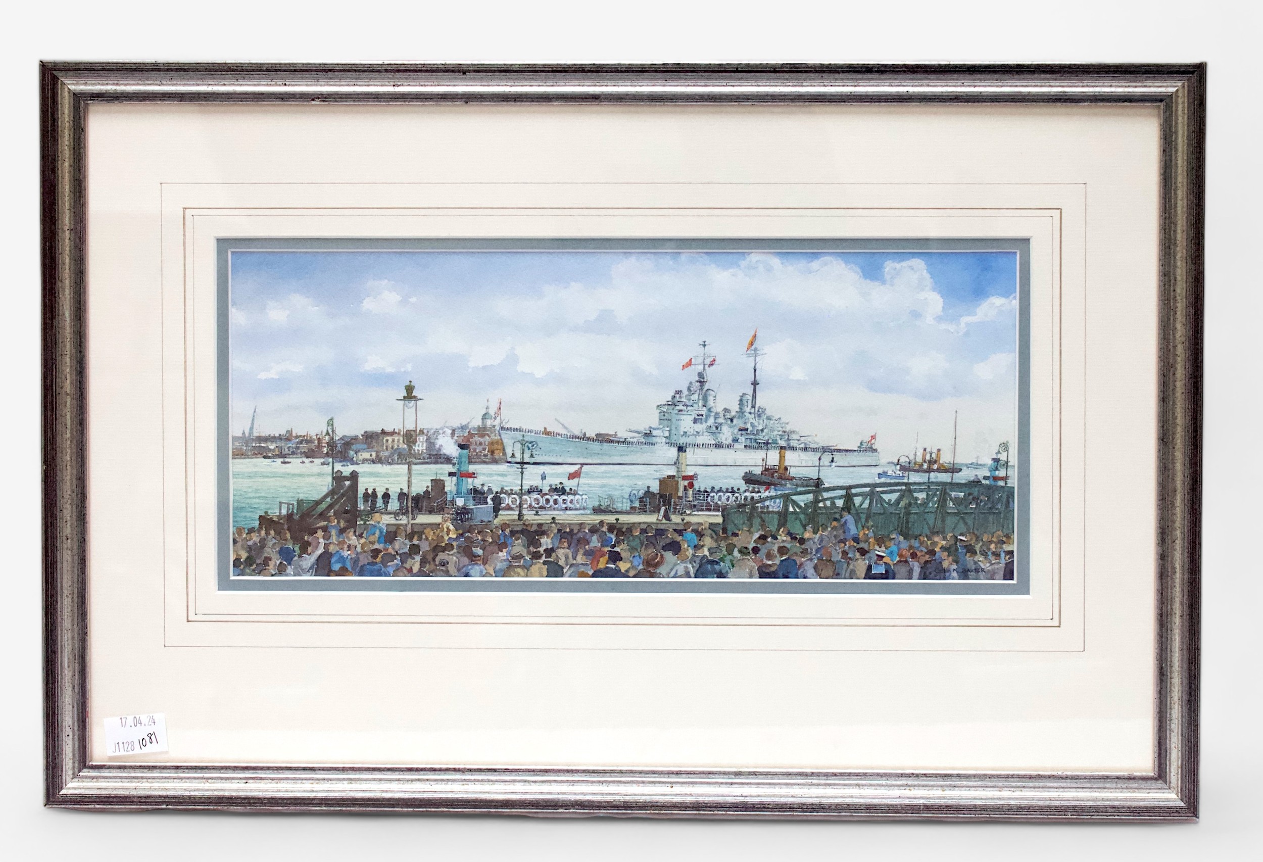 Colin M. Baxter (b.1963), ‘HMS Vanguard returning from a Royal Tour from South Africa,’ signed,
