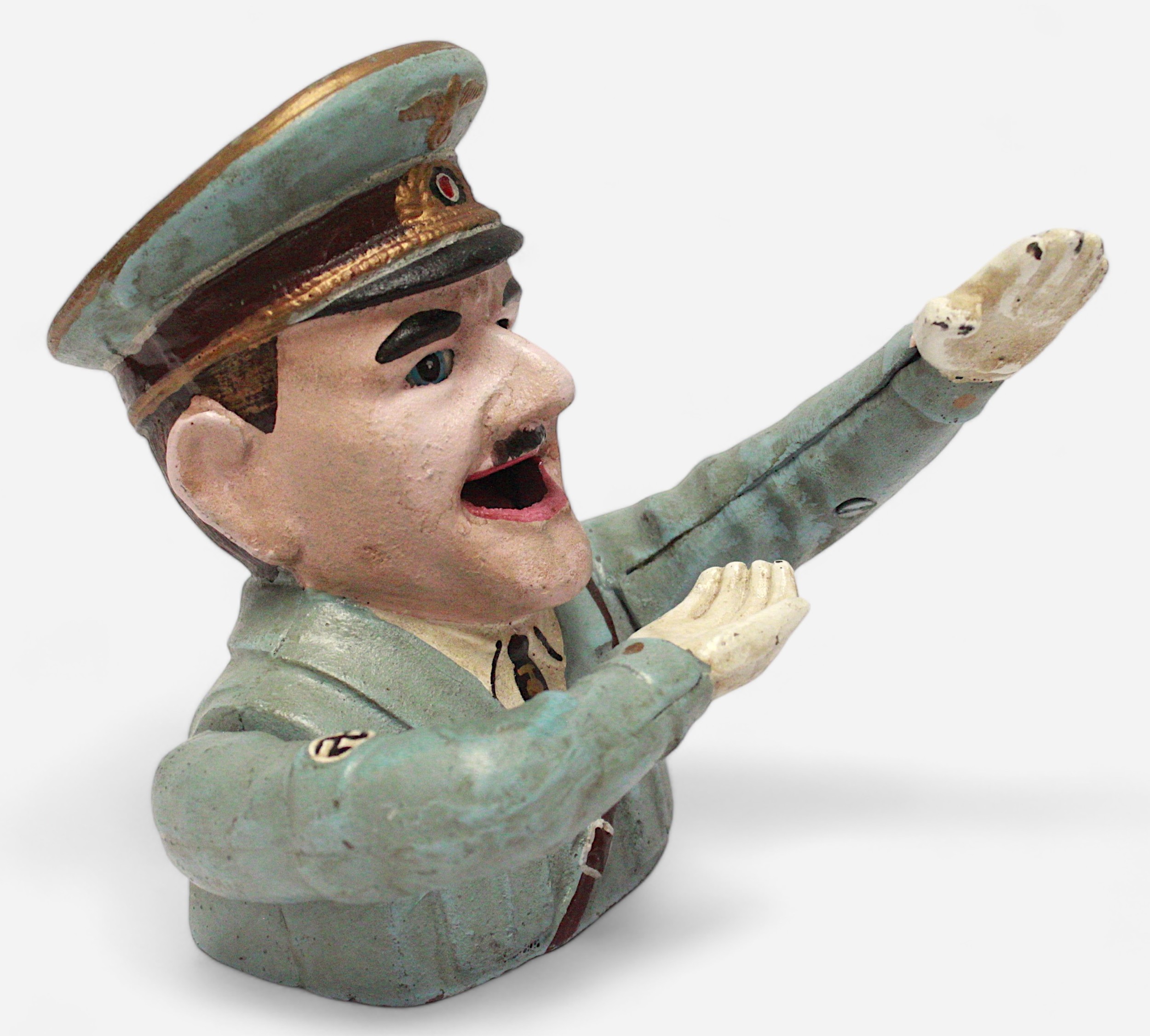 A novelty cast iron money box modelled as Adolf Hitler, inscribed Hamburg 1936 to base, 17cm tall - Image 2 of 3