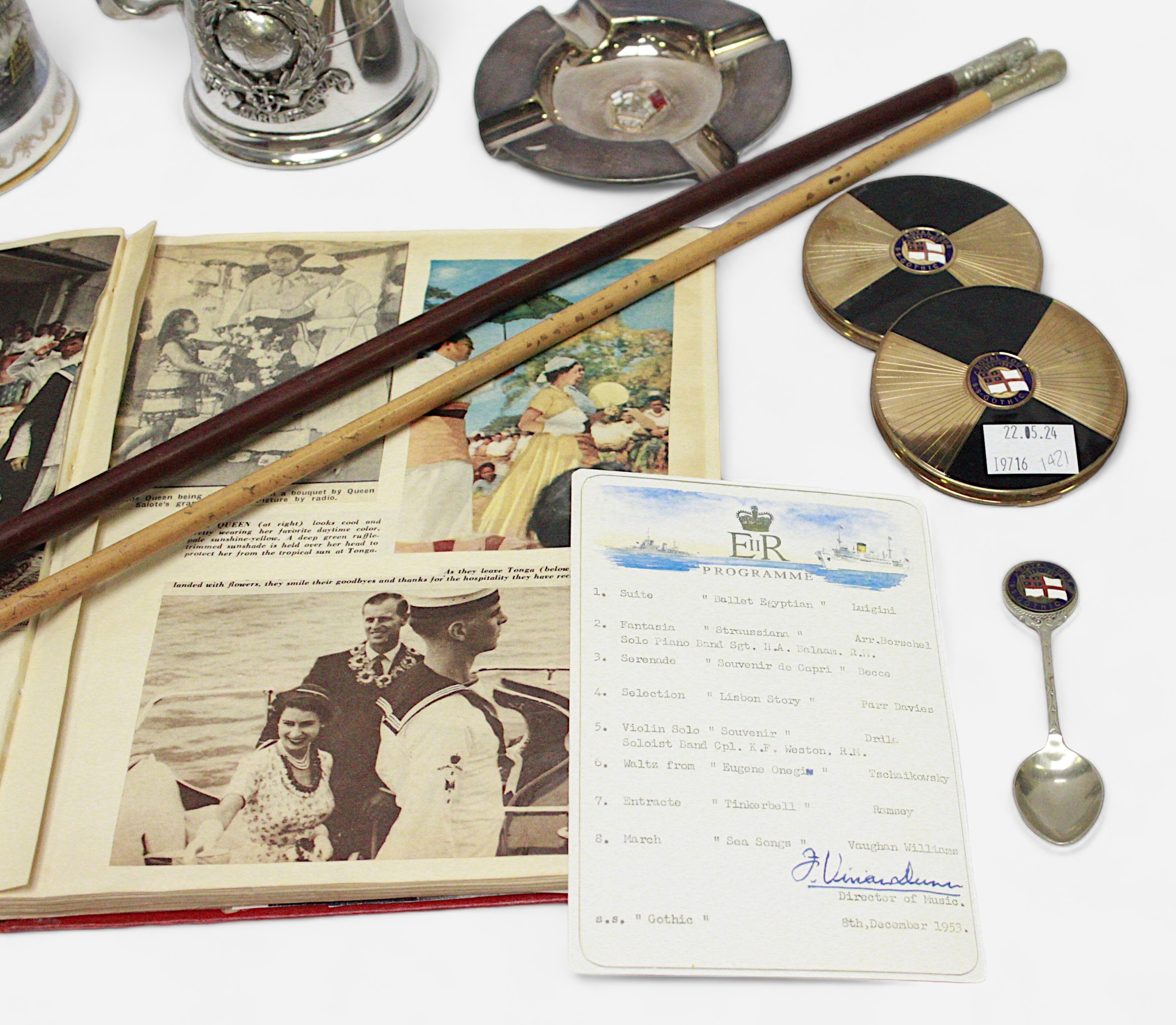 A unique collection of Royal Tour 1953-54 memorabillia relating to S.S. Gothic including a formal - Image 3 of 6