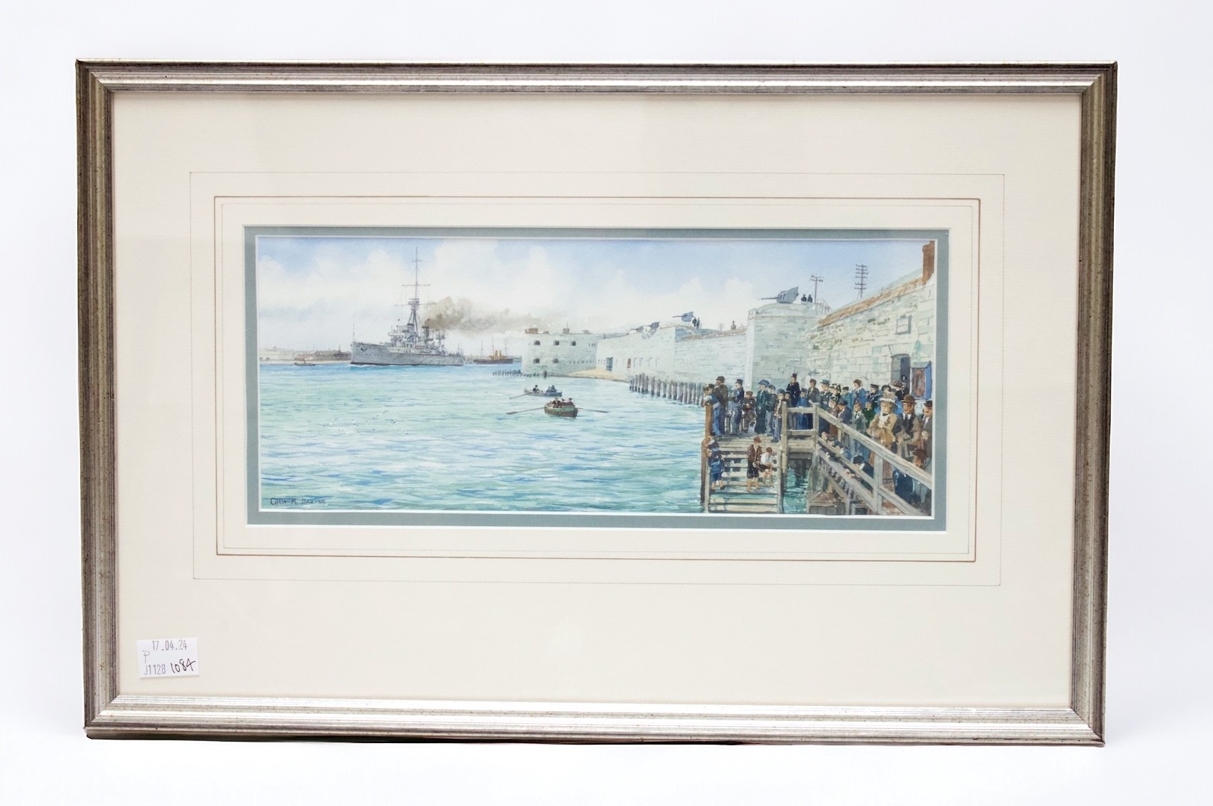 Colin M. Baxter (b.1963), ‘HMS Dreadnought passing The Hot Walls, circa 1907,’ signed,