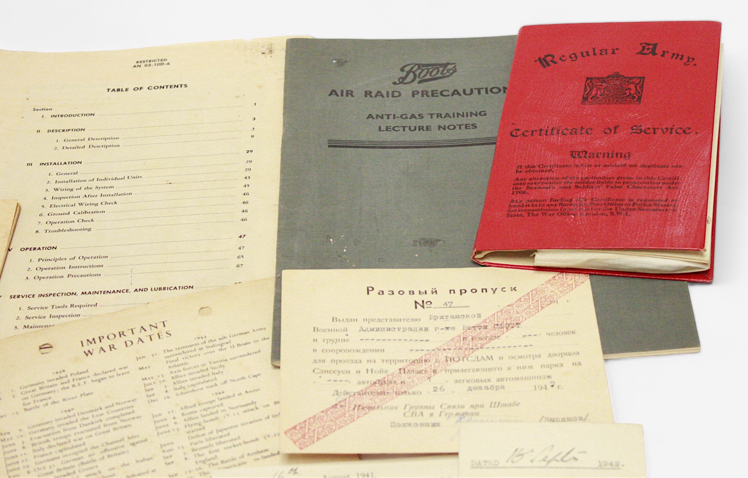 A collection of WWII documentation and ephemera, comprising Regular Army Certificate of Service - Image 5 of 6