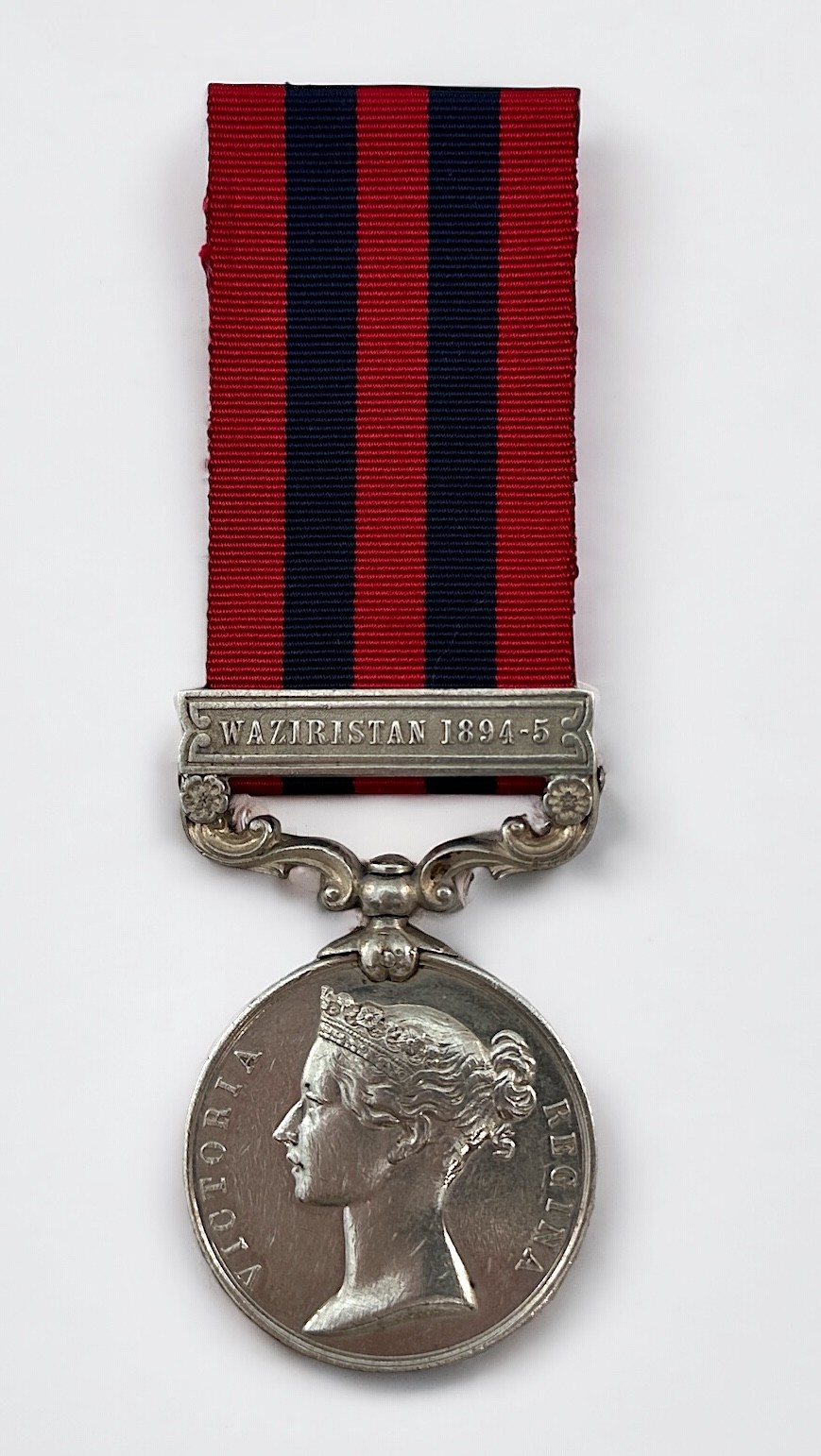 Queen Vicroria India General Service Medal with WAZIRISTAN 1894-5 Clasp to 4604 Sepoy Gilja 1st Sikh