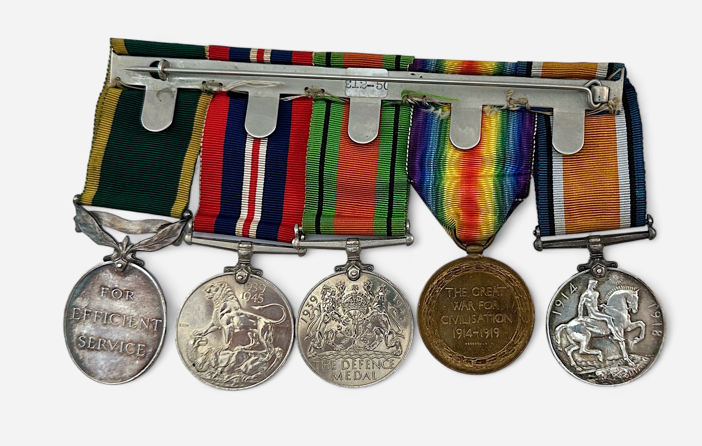 A WW1 & WW2 group of five, comprising War Medal and Victory Medal to G-29760 Pte E.G. Kearvell The - Image 2 of 2