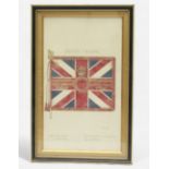 A hand-painted framed display of 'The Duke of Cambridges Own Middlesex Regiment,' with crest and