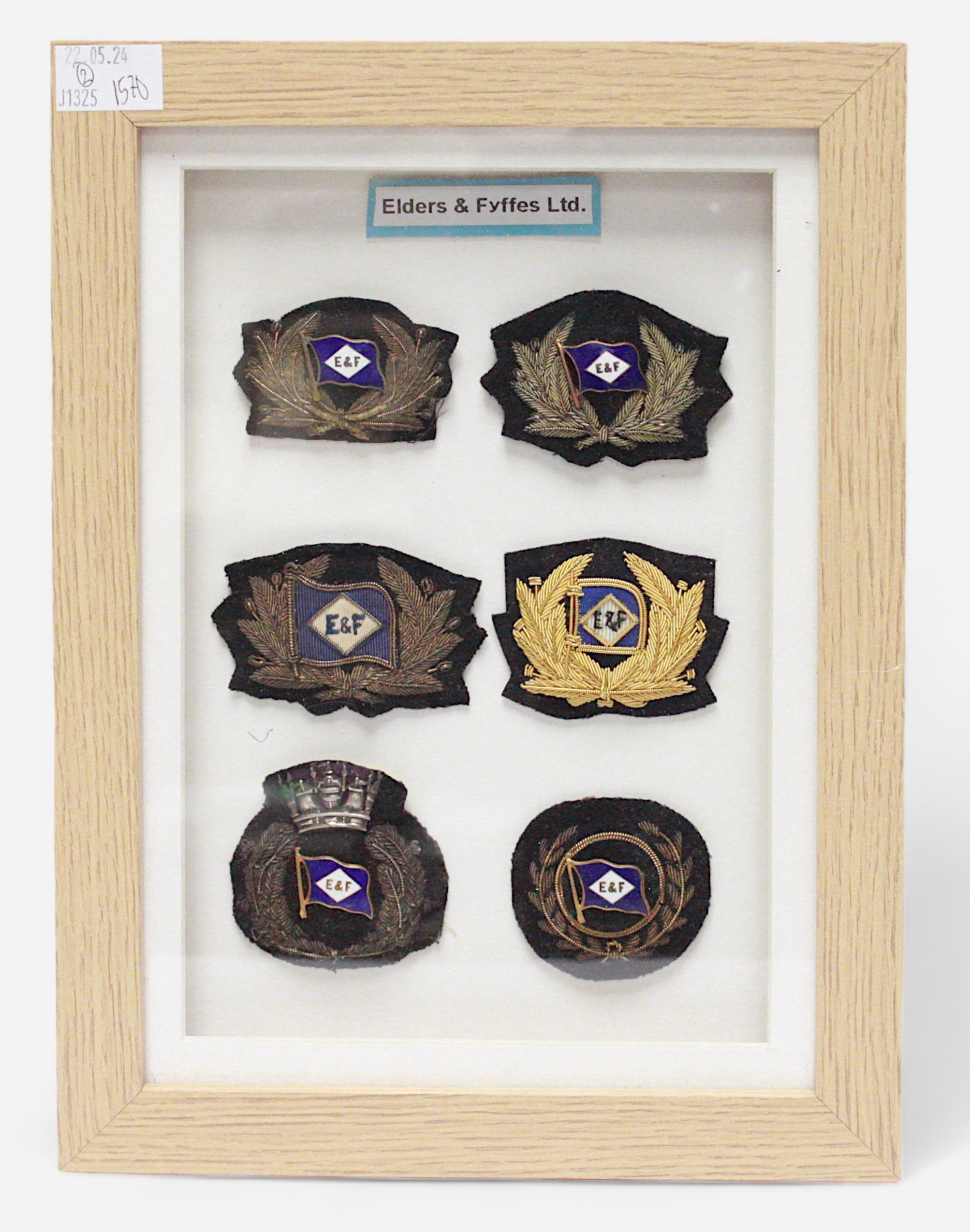 Shipping Line Officers bullion cloth cap badges, comprising Elders & Fyffes, including four enamel - Image 2 of 3