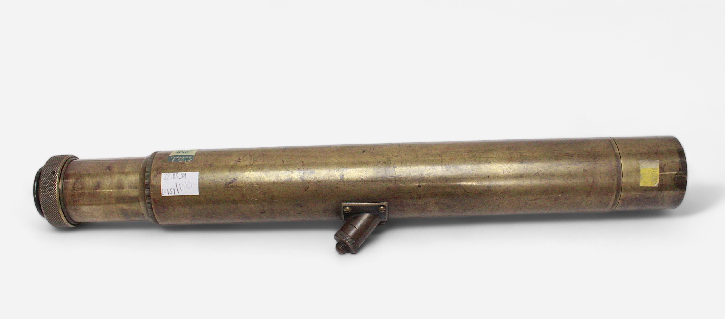 A WWI-era brass telescope, by W. Watson & Sons Ltd London 1918, inscribed 'G.S. Telescope x 8, 4877,