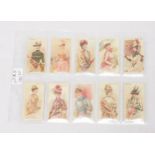Late 19th Century USA cigarette cards, Allen & Ginter, Parasol Drill, eleven cards of the fifty card