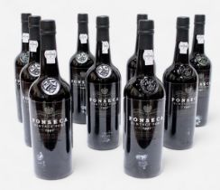 Nine bottles of Fonseca Vintage port, 1992 vintage, 20.5% vol, 75cl bottles, all sealed with labels