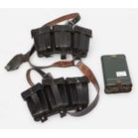 A WWII German Third Reich leather six-pouch ammunition belt, with Reichsadlet Eagle stamp,