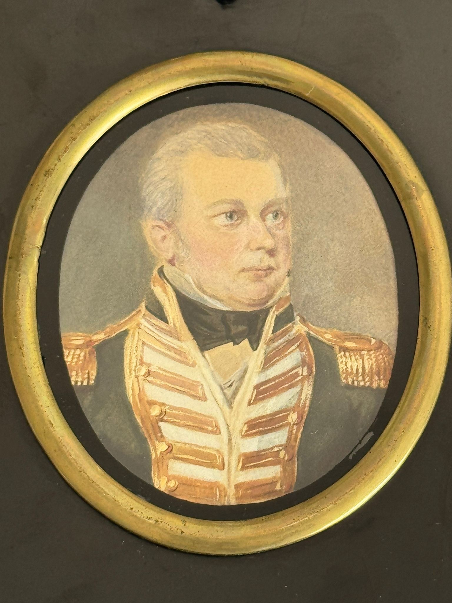 A mid-19th century oval head and shoulders portrait miniature of a Royal Navy Vice Admiral, with - Image 2 of 2