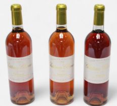 Three bottles of Chateau Climens 1st Cru Barsac Grand Vin De Sauternes, 1997 vintage, all sealed