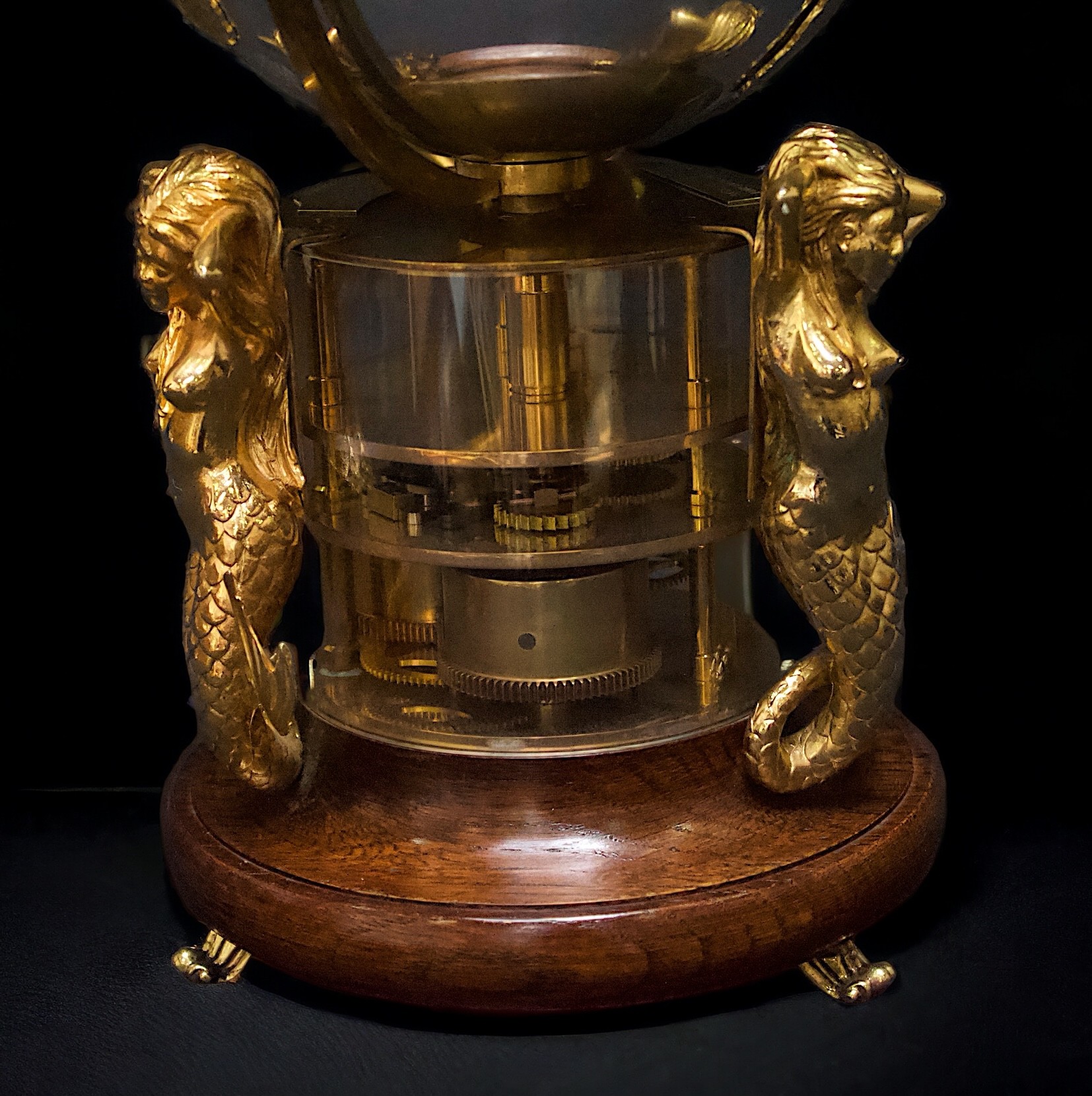 A Devon Clocks 'Greenwich Meridian' Clock, the ship finial above a gilt and plated terrestrial globe - Image 2 of 3