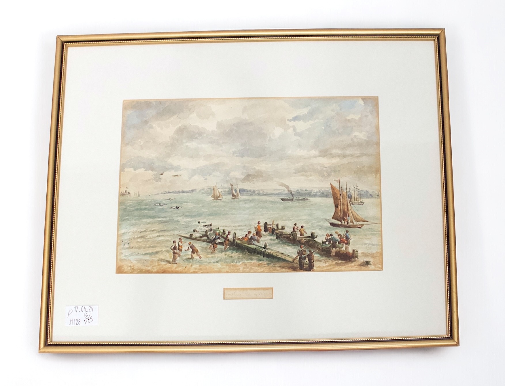 19th Century English School. Five watercolours of Naval Personnel drilling in Southsea and around - Image 6 of 6
