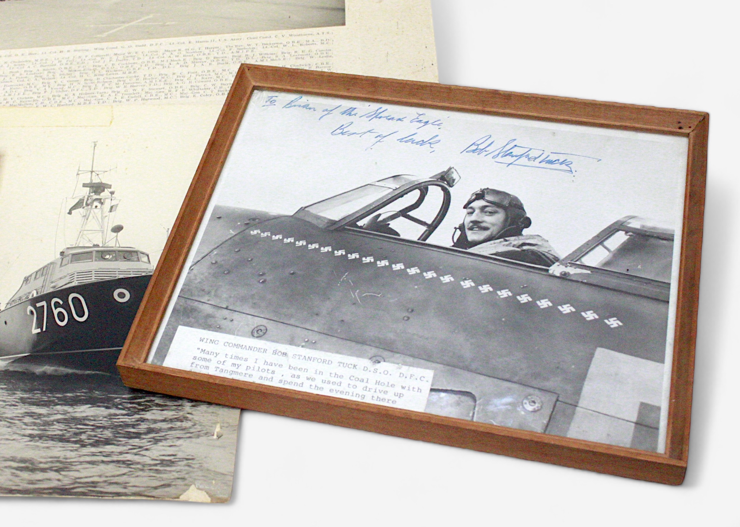 A signed monochrome photograph of Wing Commander Robert Stanford Tuck, D.S.O., D.F.C., depicting - Bild 3 aus 3