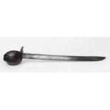 An early 19th Century French iron Hilted Naval Cutlas, Model (1802), 67cm slightly curved blade with